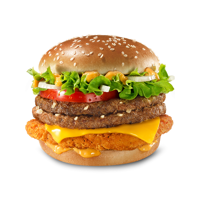 Chick'n'beef burger